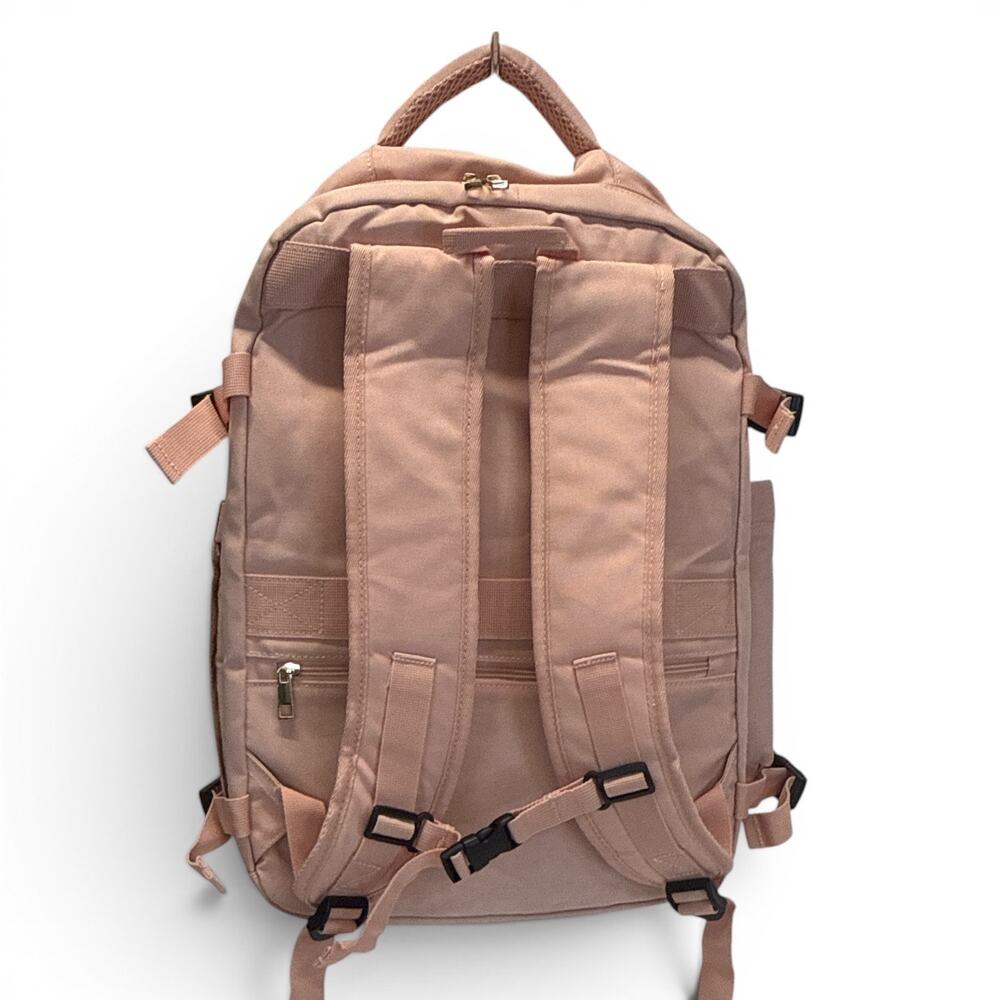Large Pink Travel Backpack Carry On Weekender Bag w/ 2 Packing Cubes NWOT - Picture 4 of 8